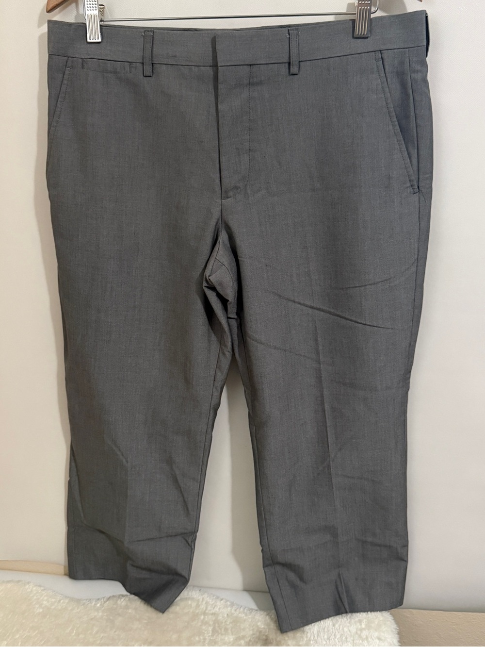 jf j.ferrar Slim Fit Gray Gaucho Flat Front Career Dressy Modern Sleek
